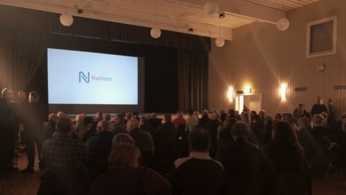 Fullsatt folkemøte i Åsen samfunnshus 9. januar 2019.